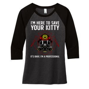 Funny Firefighter Art Fireman Gag Fire Fighter Women's Tri-Blend 3/4-Sleeve Raglan Shirt