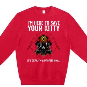 Funny Firefighter Art Fireman Gag Fire Fighter Premium Crewneck Sweatshirt