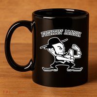 Funny Fighting Amish 11oz C Handle Ceramic Mug