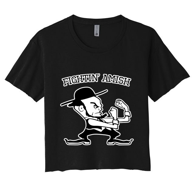Funny Fighting Amish Women's Crop Top Tee