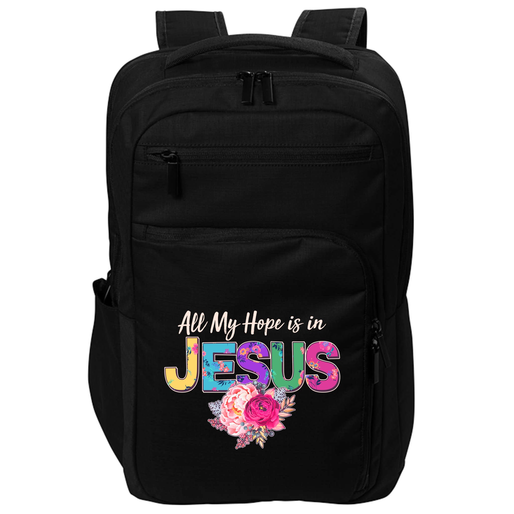 Floral Flower All My Hope Is In Jesus Impact Tech Backpack