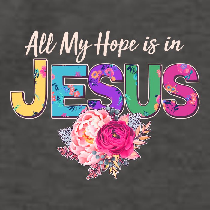Floral Flower All My Hope Is In Jesus Vector Backpack