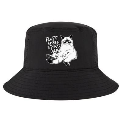 Funny Fluff Around and Find Out Grumpy Kitty Sarcastic Cat Cool Comfort Performance Bucket Hat