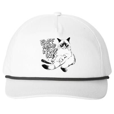 Funny Fluff Around and Find Out Grumpy Kitty Sarcastic Cat Snapback Five-Panel Rope Hat