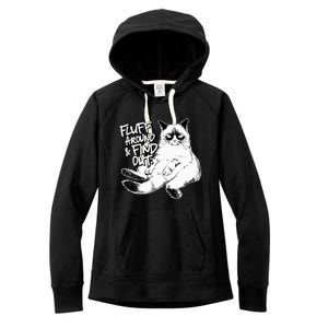 Funny Fluff Around and Find Out Grumpy Kitty Sarcastic Cat Women's Fleece Hoodie