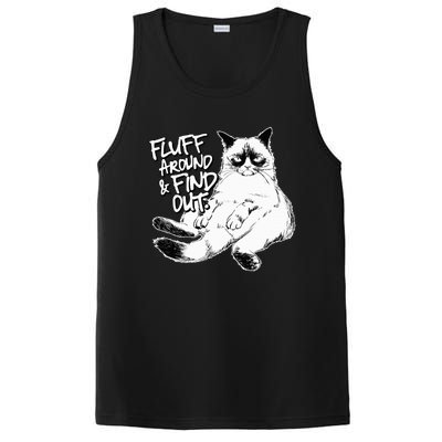 Funny Fluff Around and Find Out Grumpy Kitty Sarcastic Cat PosiCharge Competitor Tank