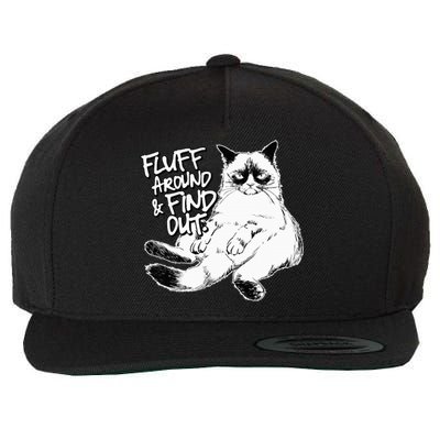 Funny Fluff Around and Find Out Grumpy Kitty Sarcastic Cat Wool Snapback Cap