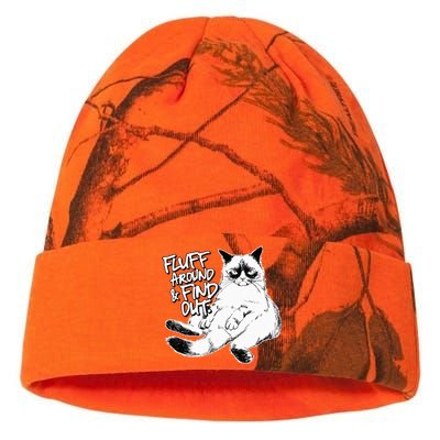 Funny Fluff Around and Find Out Grumpy Kitty Sarcastic Cat Kati Licensed 12" Camo Beanie