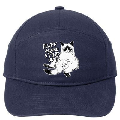 Funny Fluff Around and Find Out Grumpy Kitty Sarcastic Cat 7-Panel Snapback Hat