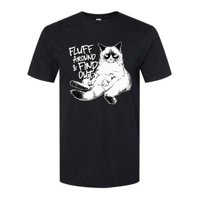 Funny Fluff Around and Find Out Grumpy Kitty Sarcastic Cat Softstyle CVC T-Shirt