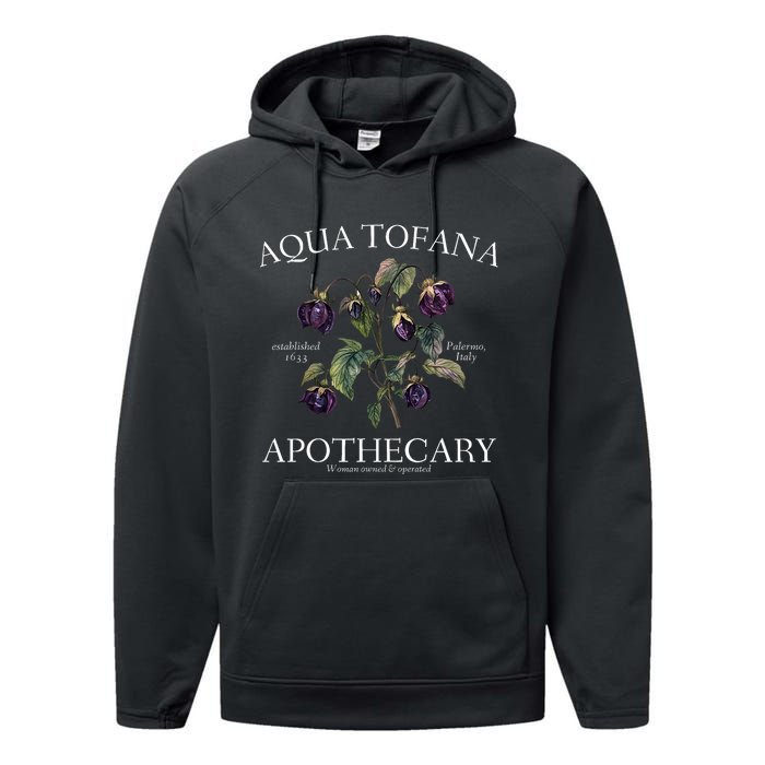 Funny Feminist Aqua Tofana Apothecary Vintage Design Performance Fleece Hoodie