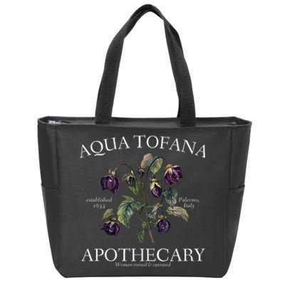 Funny Feminist Aqua Tofana Apothecary Vintage Design Zip Tote Bag