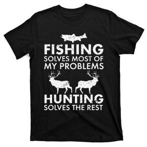 Funny Fishing And Hunting Gift Christmas Humor Hunter Cool T-Shirt