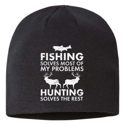 Funny Fishing And Hunting Gift Christmas Humor Hunter Cool Sustainable Beanie