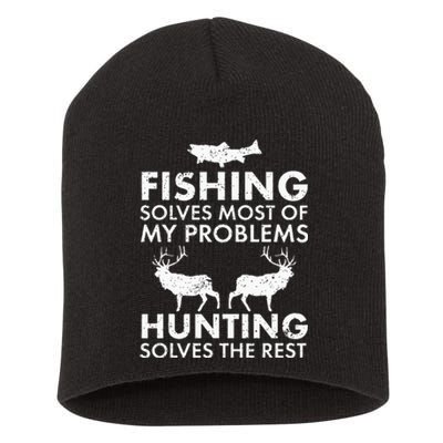 Funny Fishing And Hunting Gift Christmas Humor Hunter Cool Short Acrylic Beanie