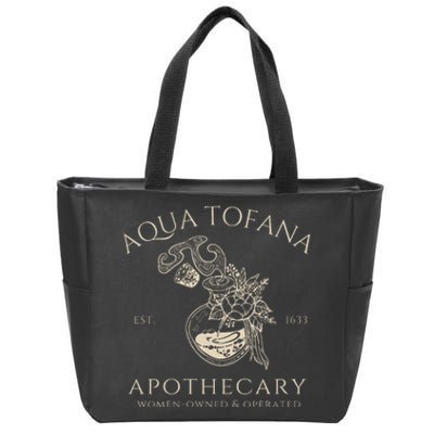 Funny Feminist Aqua Tofana Apothecary Vintage Women Zip Tote Bag