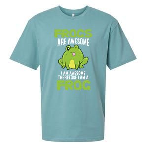 Funny Frogs Are Awesome I'm Awesome Therefore I Am A Frog Sueded Cloud Jersey T-Shirt