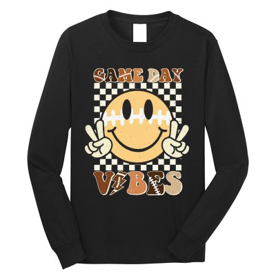 Funny Face American Football Game Day Vibes Sport Long Sleeve Shirt