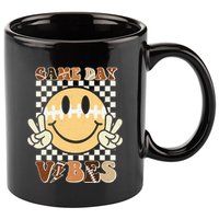 Funny Face American Football Game Day Vibes Sport 11oz C Handle Ceramic Mug