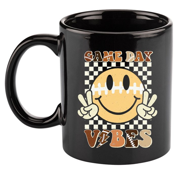 Funny Face American Football Game Day Vibes Sport 11oz C Handle Ceramic Mug