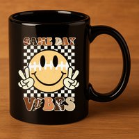 Funny Face American Football Game Day Vibes Sport 11oz C Handle Ceramic Mug