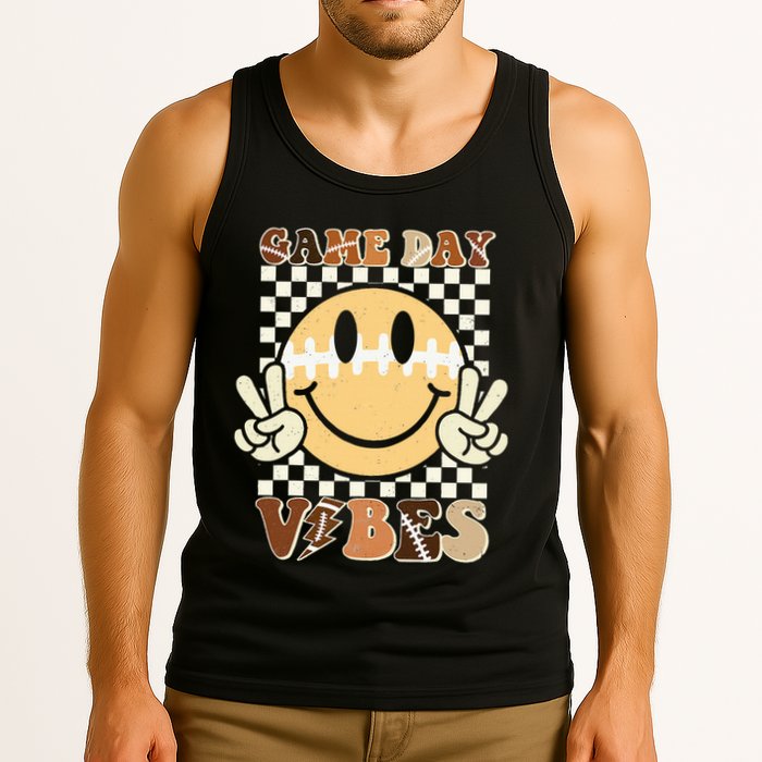 Funny Face American Football Game Day Vibes Sport Tank Top