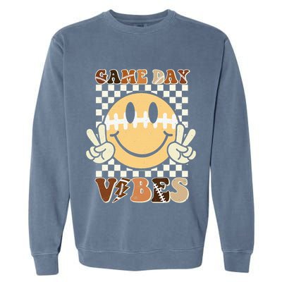 Funny Face American Football Game Day Vibes Sport Garment-Dyed Sweatshirt