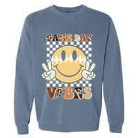 Funny Face American Football Game Day Vibes Sport Garment-Dyed Sweatshirt