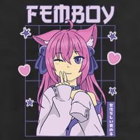 funny Femboy Anime Cute Little Femboy 7 Panel Mesh Trucker Snapback Hat