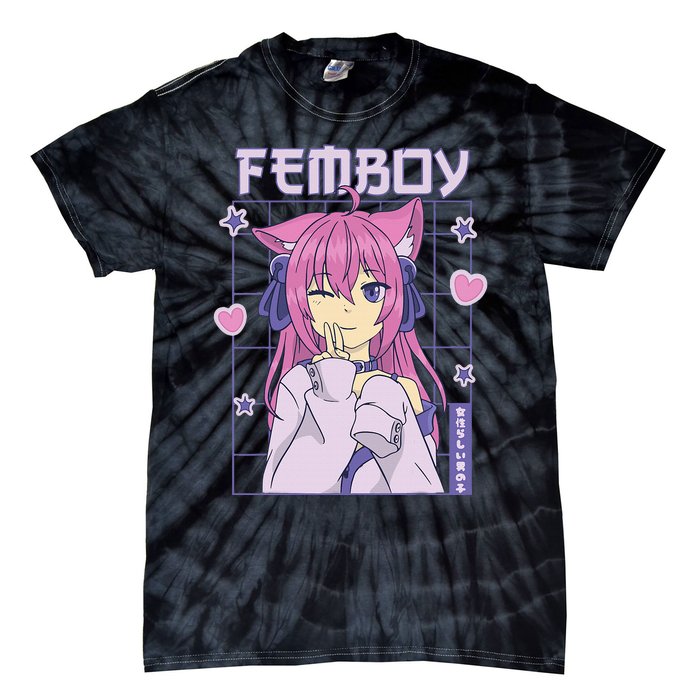 funny Femboy Anime Cute Little Femboy Tie-Dye T-Shirt