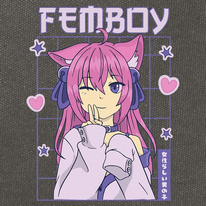 funny Femboy Anime Cute Little Femboy Cotton Canvas Backpack