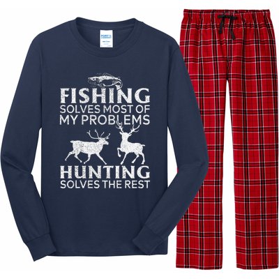 Funny Fishing And Hunting Gift Christmas Humor Hunter Cool X Long Sleeve Pajama Set