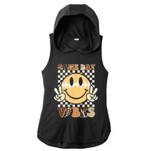 Funny Face American Football Game Day Vibes Sport Ladies PosiCharge Tri-Blend Wicking Draft Hoodie Tank