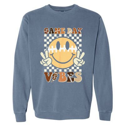 Funny Face American Football Game Day Vibes Sport Garment-Dyed Sweatshirt