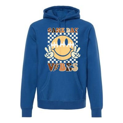 Funny Face American Football Game Day Vibes Sport Premium Hoodie