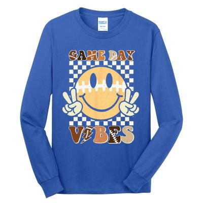 Funny Face American Football Game Day Vibes Sport Tall Long Sleeve T-Shirt