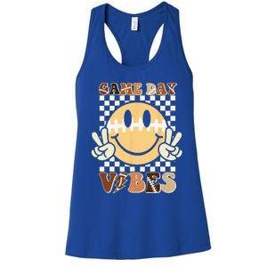 Funny Face American Football Game Day Vibes Sport Women's Racerback Tank