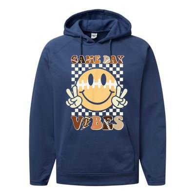 Funny Face American Football Game Day Vibes Sport Performance Fleece Hoodie