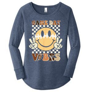 Funny Face American Football Game Day Vibes Sport Women's Perfect Tri Tunic Long Sleeve Shirt