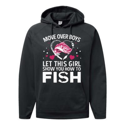 Funny Fishing Art Fishing Lover Fisherwoman Performance Fleece Hoodie