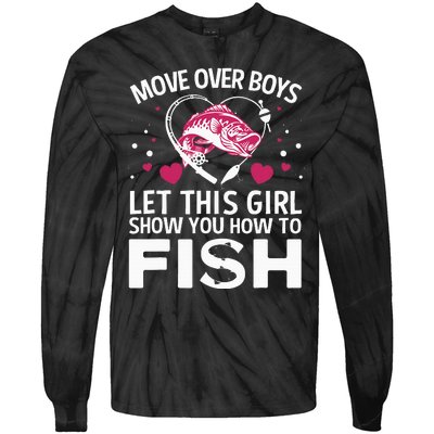 Funny Fishing Art Fishing Lover Fisherwoman Tie-Dye Long Sleeve Shirt