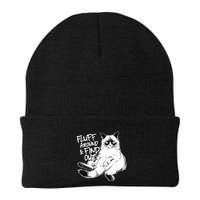 Funny Fluff Around And Find Out Grumpy Kitty Sarcastic Cat Knit Cap Winter Beanie