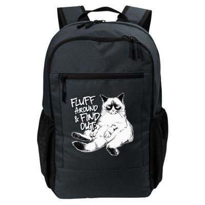 Funny Fluff Around And Find Out Grumpy Kitty Sarcastic Cat Daily Commute Backpack