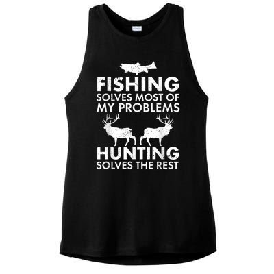 Funny Fishing And Hunting Gift Christmas Humor Hunter Cool Ladies PosiCharge Tri-Blend Wicking Tank