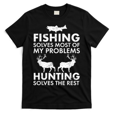 Funny Fishing And Hunting Gift Christmas Humor Hunter Cool T-Shirt