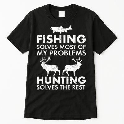 Funny Fishing And Hunting Gift Christmas Humor Hunter Cool Tall T-Shirt