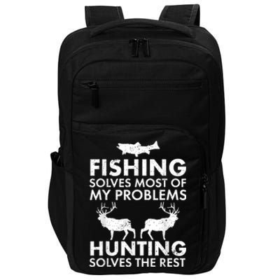 Funny Fishing And Hunting Gift Christmas Humor Hunter Cool Impact Tech Backpack