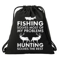 Funny Fishing And Hunting Gift Christmas Humor Hunter Cool Drawstring Bag