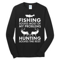 Funny Fishing And Hunting Gift Christmas Humor Hunter Cool Tall Long Sleeve T-Shirt