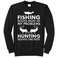 Funny Fishing And Hunting Gift Christmas Humor Hunter Cool Tall Sweatshirt